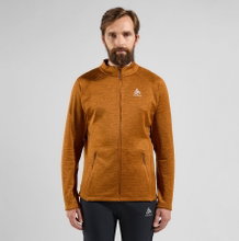 Odlo Fleecejacka Tenica Mid Layer Full Zip (miękka, wyściełana wewnętrzna strona) brązowo/pomarańczowa męska