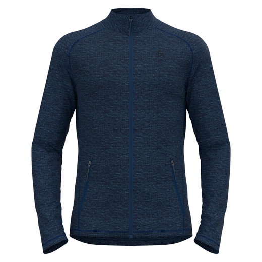 Odlo Fleecejacke Tenica Mid Layer Full Zip (weich aufgebürstete Innenseite) dunkelblau melange Herren