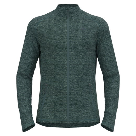 Odlo Fleecejacke Tenica Mid Layer Full Zip (weich aufgebürstete Innenseite) arcticgrün melange Herren