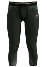 Odlo Funktionsunterwäsche 3/4 Hose Performance Warm Blackcomb (nahtlos, Bewegungsfreiheit) dunkelgrün/schwarz Herren