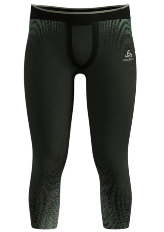 Odlo Funktionsunterwäsche 3/4 Hose Performance Warm Blackcomb (nahtlos, Bewegungsfreiheit) dunkelgrün/schwarz Herren