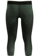 Odlo Funktionsunterwäsche 3/4 Hose Performance Warm Blackcomb (nahtlos, Bewegungsfreiheit) dunkelgrün/schwarz Herren