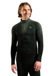 Odlo Langarmshirt Performance Warm Blackcomb (schnelltrocknend, nahtlos) Unterwäsche grün/schwarz Herren