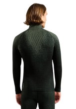 Odlo Langarmshirt Performance Warm Blackcomb (schnelltrocknend, nahtlos) Unterwäsche grün/schwarz Herren