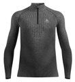 Odlo Langarmshirt Performance Warm Blackcomb (schnelltrocknend, nahtlos) Unterwäsche grau/schwarz Herren