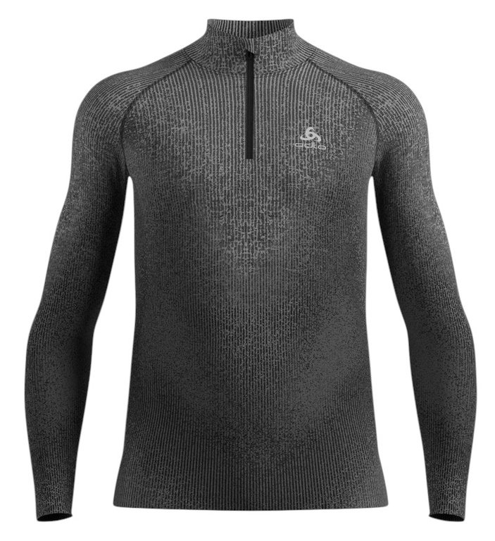 Odlo Langarmshirt Performance Warm Blackcomb (schnelltrocknend, nahtlos) Unterwäsche grau/schwarz Herren