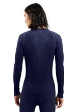 Odlo Langarmshirt Performance Warm Blackcomb (warm, nahtlos, schnelltrocknend) Unterwäsche dunkelblau Herren