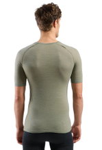 Odlo Funkcjonalna bielizna termoaktywna Koszulka Performance Wool 140 (Mieszanka Merino, bezszwowa, szybkoschnąca) zielona Mężczyźni