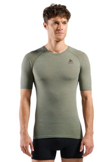 Odlo Performance Wool 140 Functional Underwear Shirt (Merino Mix, Seamless, Quick-Drying) Green Men's