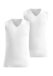 Odlo Funktionsunterwäsche Singlet Active Light mit Ausschnitt weiss Herren - 2er Pack