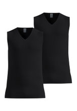 Odlo Funktionsunterwäsche Singlet Active Light mit Ausschnitt schwarz Herren - 2er Pack