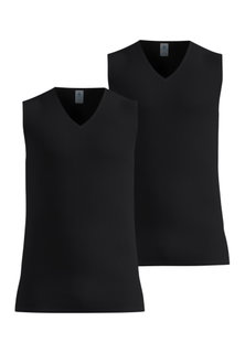 Odlo bielizna funkcjonalna singlet Active Light z dekoltem czarny męski - 2 sztuki w opakowaniu