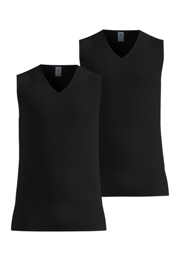 Odlo Funktionsunterwäsche Singlet Active Light mit Ausschnitt schwarz Herren - 2er Pack
