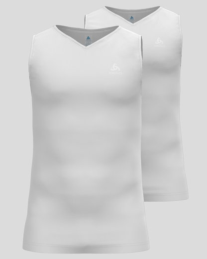 Odlo Funktionsunterwäsche Singlet Active Dry Everyday mit Ausschnitt weiss Herren - 2er Pack
