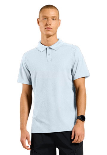Odlo Koszulka polo do wędrówek/rekreacji Cubic Light (lekka, szybkoschnąca) jasnoniebieska męska