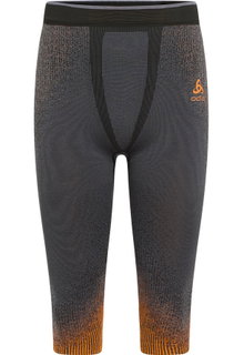 Odlo Funktionsunterwäsche 3/4 Hose Performance Warm Blackcomb (nahtlos, Bewegungsfreiheit) blau/orange Herren