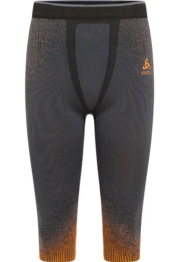Odlo Funktionsunterwäsche 3/4 Hose Performance Warm Blackcomb (nahtlos, Bewegungsfreiheit) blau/orange Herren