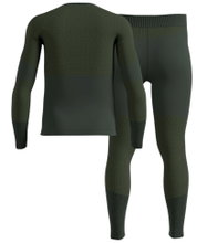 Odlo Funktionsunterwäsche-Set Fundamentals Performance Warm (Langarmshirt und lange Hose) dunkelgrün Herren