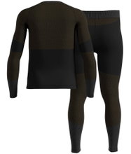 Odlo Funktionsunterwäsche-Set Fundamentals Performance Warm (Langarmshirt und lange Hose) schwarz/braun Herren