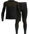 Odlo Funktionsunterwäsche-Set Fundamentals Performance Warm (Langarmshirt und lange Hose) schwarz/braun Herren