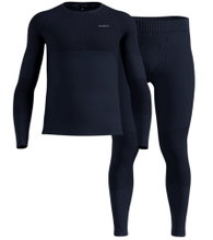 Odlo Funktionsunterwäsche-Set Fundamentals Performance Warm (Langarmshirt und lange Hose) dunkelblau Herren