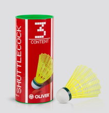 Oliver Badmintonbälle Pro-Tec 5 Nylon/Korkfuß gelb Dose 3er