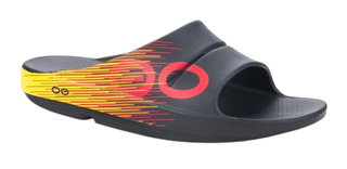 Oofos Recovery Sandals OOahh Sport Germany - black/yellow/red - 1 pair