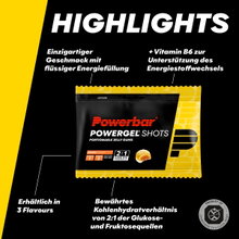 PowerBar PowerGel Shots (Kohlenhydratgummis mit C2MAX Dual Source Carb Mix) Orange 24x60g Box