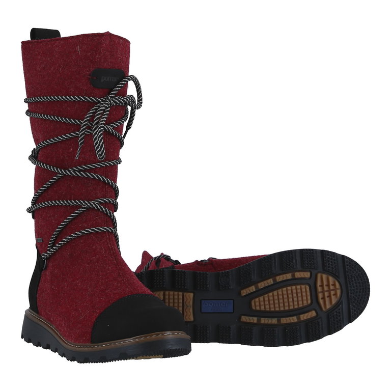 Pomar Winter Boots Ruka GTX (Felt Boots, Waterproof, Extremely Warm) Red Ladies