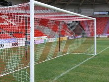 Powershot Fussballtor-Netz gestreift weiss/rot 7,32m x 2,44m x 2m x 2m
