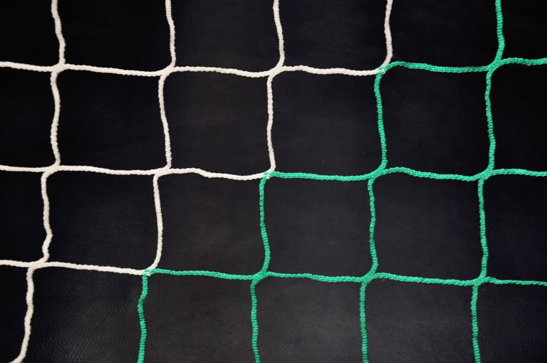 Powershot Football Goal Net Striped White/Green 7.32m x 2.44m x 2m x 2m