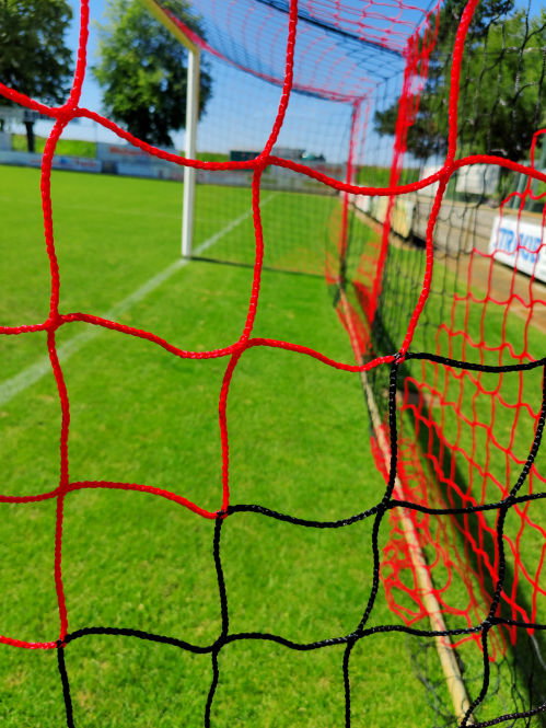 Powershot striped football goal net black/red 7.32m x 2.44m x 2m x 2m