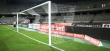 Powershot Fussballtor-Netz gestreift weiss/schwarz 7,32m x 2,44m x 2m x 2m