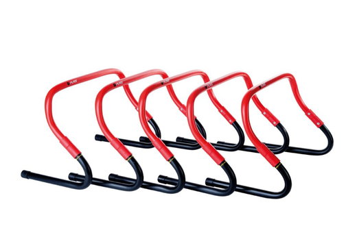 Pure2Improve Trainingshürden Set (höhen verstellbar) - 5 Stück inkl. Tasche rot/schwarz