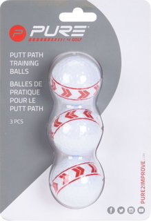 Pure2Improve Golf Ball Putting Path Set - 3 Pieces White