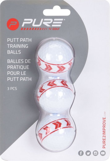 Pure2Improve Golf Ball Putting Path Set - 3 Pieces White