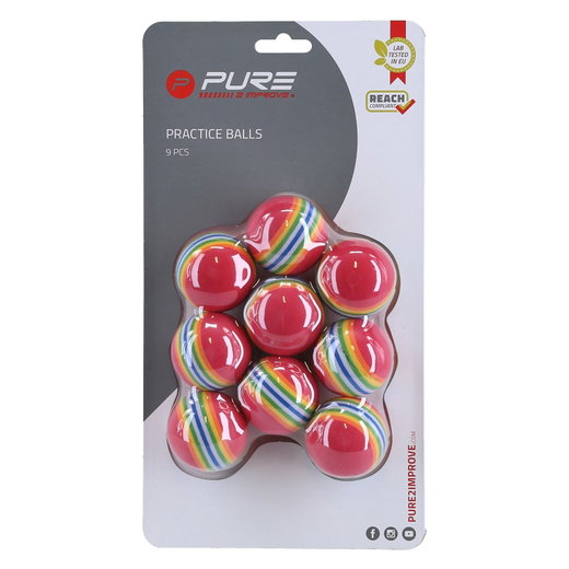 Zestaw do ćwiczeń golfowych Pure2Improve - 9 sztuk różowych