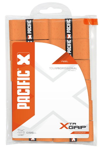 Pacific Overgrip xTR 0.55mm (samtige Oberfläche) orange 12er Clip-Beutel