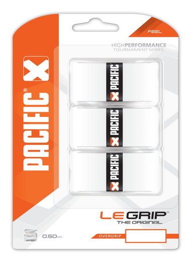 Pacific Overgrip Le Grip 0.5mm white 3-pack