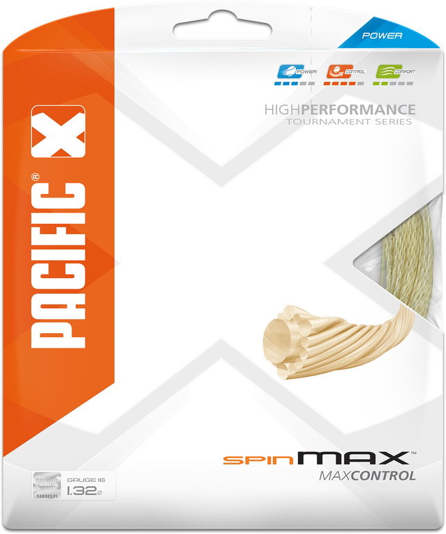 Pacific Tennissaite Spin Max (Spin+Kontrolle) beige 12m Set