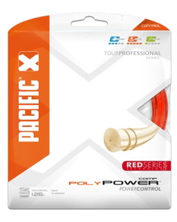 Pacific Tennissaite Poly Power Comp Red Series (Haltbarkeit) rot 12m Set
