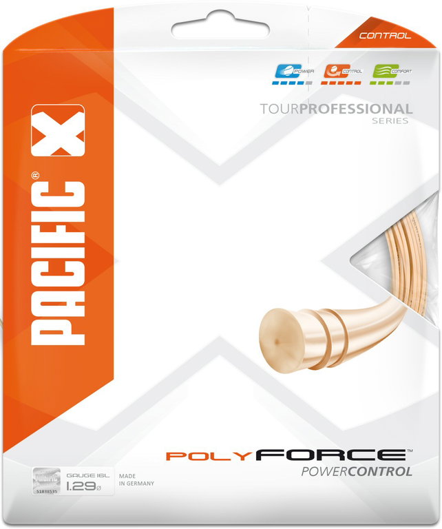 Pacific Tennissaite Poly Force (Haltbarkeit+Kontrolle) orange 12m Set