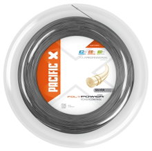 Pacific Tennissaite Poly Power Pro (Haltbarkeit+Power) silber 200m Rolle