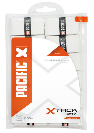 Pacific Overgrip xTack Dry 0.55mm weiss 12er Clip-Beutel