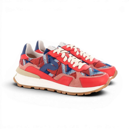 Panafrica Sneaker Akanda Corail rot/pink/blau Damen