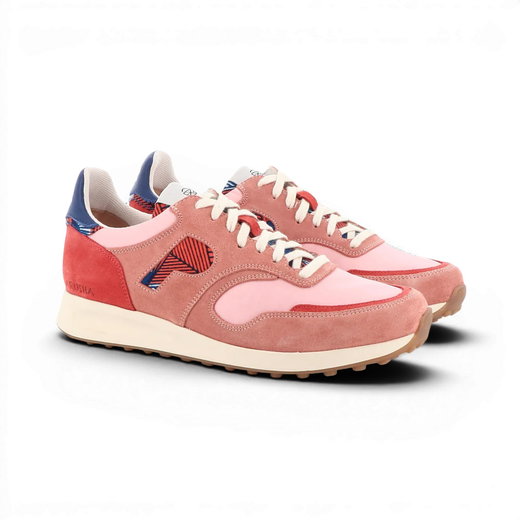 Panafrica Sneaker Arusha Apricot rosa/blau/rot Damen