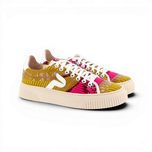 Panafrica Sneaker Bini Mexico gelb/violett Damen