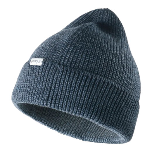 Penguin Mütze (Beanie) Strickmütze aus Merinowolle grau - 1 Stück