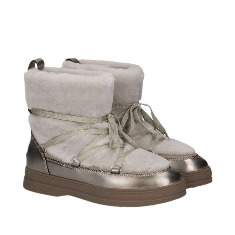 Peter Kaiser buty zimowe 76230 (skóra gładka/wełna) piaskowy/beżowy/złoty damskie