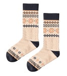 Polar Star Daily Sock Crew Agenda Winter Pattern (Cotton, warm) beige/black - 1 Pair